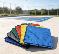 Basketball-Muster TPE Ineinandergreifende Bodenplatten 30,48cm, Geeignet für Kindergärten und Basketballplätze