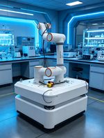 Châssis mobile AGV à navigation laser équipé d'un bras robotique collaboratif à six axes FR5, moteur PLC, charge utile de 5 kg, manipulateur mobile