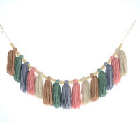 Arc-en-ciel gland guirlande coloré Pom Pom guirlande bois perle pâques printemps filles chambre mur salle de classe pépinière fête chambre décor