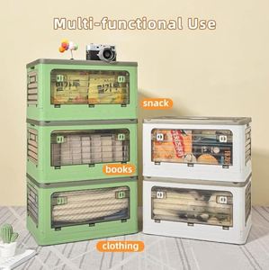 PP Injection-Molded Rectangle Foldable Modern Clear Plastic Heavy-Duty <b>Storage</b> Bins 35L Capacity Japandi Style Underbed Use - Product Image 4
