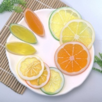 100Pcs/Kantong Irisan Buah Lemon Jeruk Ukuran Besar 3D Buatan, Hiasan Buah Artifisial untuk Dekorasi Dapur, Pesta Pernikahan