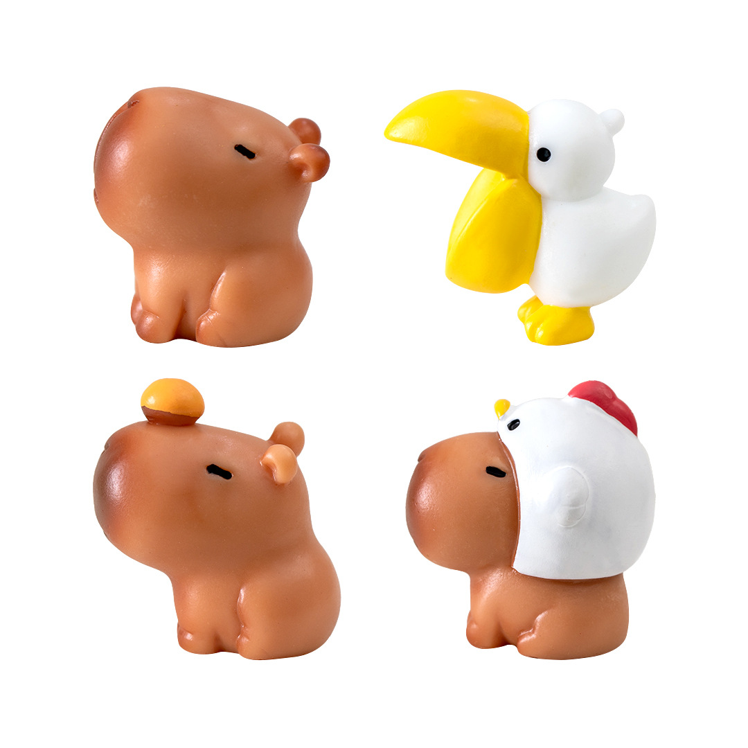 10pcs Resin Miniature Capybara Figurines Mini Animals