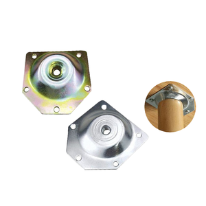 Bàn Cạnh Giường ngủ, đồ nội thất góc cạnh hình lục giác, phần cứng, tấm sắt rốn cong, chân gỗ, chân nối sắt - Product Image 1