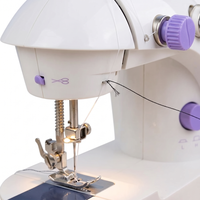Machine à coudre domestique portable mini à moteur, 2 vitesses, plate, à aiguille unique, en plastique, prête à être expédiée, idéale pour le dropshipping