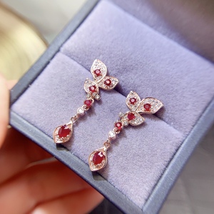 Luxus Vintage Court vergoldete natürliche Rubin Ohrringe für Frauen Jubiläums geschenk CMA - Product Image 6