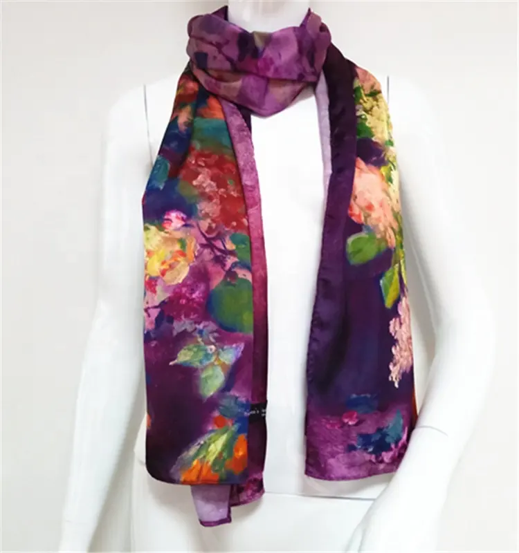 Хит продаж, Летняя шелковая атласная шаль из полиэстера, длинный шарф и шаль для взрослых женщин