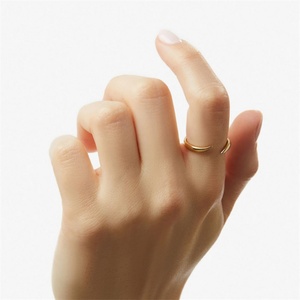 Dainty Jewelry Sets Stainless Steel <b>Blank</b> Cuff <b>Ring</b> Bangle Bracelet Jewelry Sets - Product Image 4