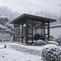 Gazebo en aluminium à toit composite, style moderne et luxueux, respectueux de l'environnement, longue durée de vie, abri de jardin extérieur, pavillon