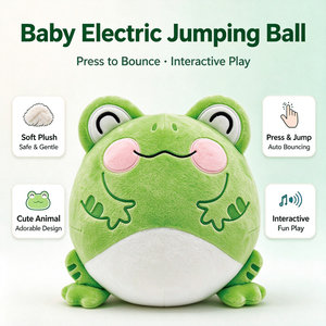 Jouets animaux rebondissants en peluche de dessin animé avec son, rechargeables par USB, cadeau éducatif précoce pour enfants et tout-petits - Product Image 2