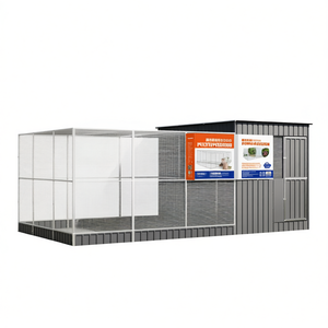 Volière en acier 195,7x119,3x85 avec extension, fournitures pour oiseaux d'extérieur, rectangulaire, toutes saisons - Product Image 1