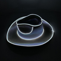Nuovo Cappello Luminoso LED Wireless in Denim Arcobaleno con Effetto Laser e Funzioni di Cambio Colore per Adulti