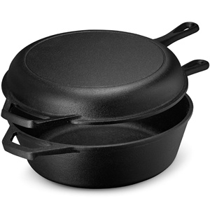 Casseroles de cuisine de Camping, 3 poêles <span class=keywords><strong>à</strong></span> 4 niveaux, marmite et poêle <span class=keywords><strong>à</strong></span> frire pré-assaisonnement, ustensile de cuisine Double <span class=keywords><strong>fonte</strong></span>, four néerlandais - Product Image 3