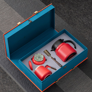 Style chinois traditionnel bureau maison ensemble en céramique service <span class=keywords><strong>à</strong></span> thé ensemble cadeau d'entreprise pour collègues employés nouveauté souvenirs cadeaux - Product Image 6