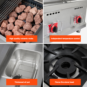 Estufa de Gas de acero inoxidable multifuncional comercial, parrilla para panqueques, freidora profunda, protección contra sobrecalentamiento, freidora - Product Image 3