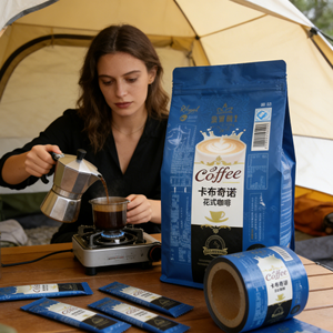 Rollo de Película de Embalaje de Plástico Laminado Suave a Prueba de Humedad de Grado Alimenticio para Café en Polvo, Galletas y Bocadillos - Product Image 3