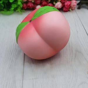 <b>Hot</b> Sell 4inch Large <b>Pink</b> Soft Peach Style PU Material Anti-Stress Squeeze Ball Squishy Fidget Toys - Product Image 4