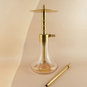 Offre Spéciale – Chicha en Acier Inoxydable de Haute Qualité 36 cm Dorée/Argentée – Ensemble Narguilé pour Bar Lounge avec Logo – Hauteur 36 cm - Product Image 3