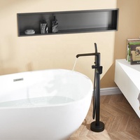 Cuivre eau chaude froide baignoire remplissage douche bain mitigeur montage au sol baignoire douche robinet salle de bain autoportant baignoire robinet