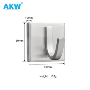 Akw China Factory New Design Double Side Tape Steel Wall Adhesive Hook Folding Wall Frame