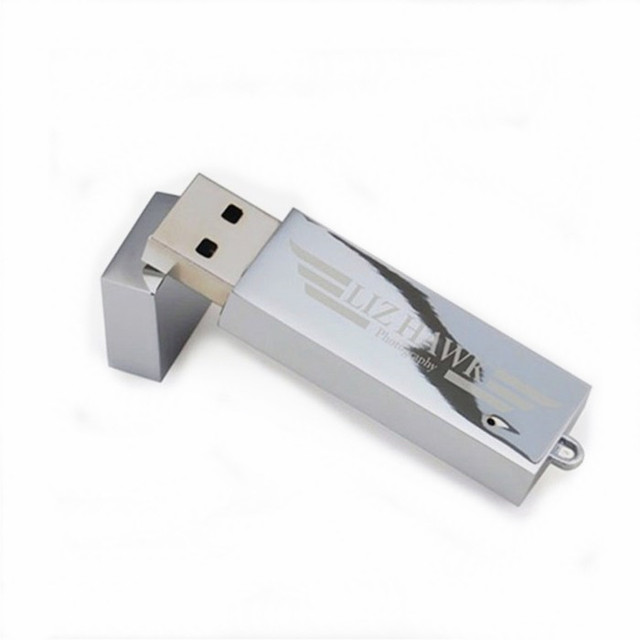Metal Laser Logo Portable Keychain USB Flash Drive 8GB Carry Case Stainless Steel Usb Disk