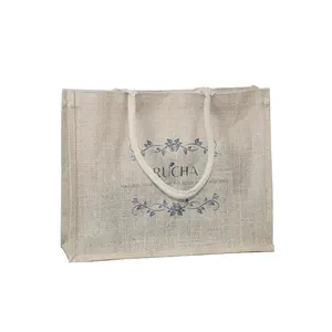 Wholesale Custom Logo Eco-friendly Reusable Linen Jute Tote Shopping Bags Jute Gunny Bags Bangladesh Jute Fabric For Bags/
