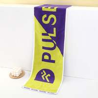 Serviette de sport de luxe en coton 100% premium 32s, jacquard teint en fil, 25x110cm, très absorbante pour la gym et l'entraînement