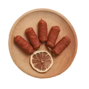 Petiscos naturais para cães, salsichas pequenas de carne de pato pura, petiscos saudáveis para animais de estimação, atacado de fábrica