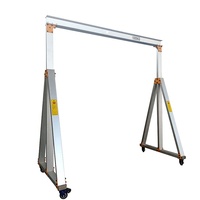 Mini-grue portique en aluminium 500 kg, hauteur réglable 5 m, avec moteur, boîte de vitesses et roulement, garantie 3 ans, portable