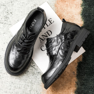 <b>Men's</b> Leather <b>Shoes</b> With Hidden Height Increase <b>High</b> <b>Heel</b> 6-8Cm Casual Style Genuine Sheepskin Soft Breathable Design - Product Image 2