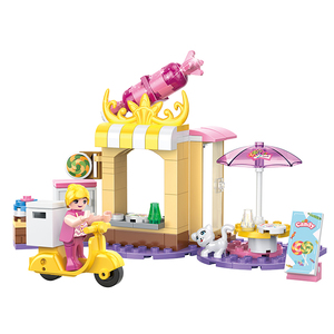 COGO 824Pcs Thời Trang Nhỏ Cô Gái <span class=keywords><strong>8Pcs</strong></span> Cảnh Đường Phố Xây Dựng Bộ Khối Lắp Ráp Xây Dựng Khối Đồ Chơi Câu Đố - Product Image 5