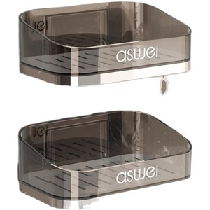 Aswei Wall Mounted Soap Dish Rectangular Plastic Self Drain Bathroom Soap Holder With Draining Function - Product Image 5