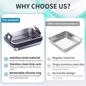 Best-Selling <b>Air</b> <b>Fryer</b> <b>Baking</b> <b>Tray</b> & Mat with <b>Silicone</b> Handles Rectangular Shape for Home Use - Product Image 3