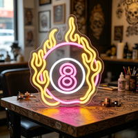 Lumière LED néon élégante pour billard, ornement artistique sportif pour la décoration de salle de divertissement, salle de billard colorée