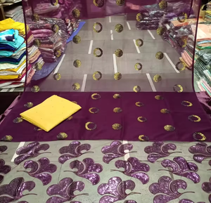Robe de mariée Faransawi très vendue, haute qualité, 100% soie tissée, imprimé multicolore, pierres de cristal, respirante, taille moyenne - Product Image 1