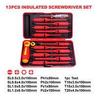 Kit de tournevis électricien personnalisé par le fournisseur, outil de réparation manuel, VDE 13 pièces, ensemble de tournevis isolés pour la maison, OEM, électricien