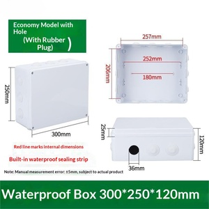 300x250x120mm IP65 <b>Waterproof</b> Junction <b>Box</b> with Rubber Plug Pre-drilled Holes Built-in Sealing Strip Economy Model Terminal <b>box</b> - Product Image 2