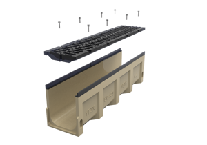 Tranchée linéaire de canal de vidange de gouttière en béton polymère anti-corrosion robuste avec <span class=keywords><strong>couvercle</strong></span> de grilles en fonte ductile pour allée - Product Image 3