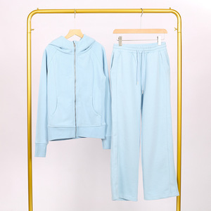 Dropshipping Resell Vendor Crop <b>Top</b> Sweatshirt Hoodie and Sweat Pants Set Womens Yoga Wear Ropa Deportiva Zip up Pullover - Product Image 5