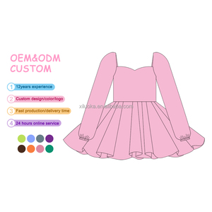 OEM Design unico personalizzato gonna a maniche lunghe stampato abito primaverile per ragazze <span class=keywords><strong>abbigliamento</strong></span> personalizzato per bambini - Product Image 1