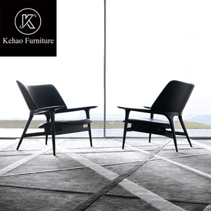 Fauteuil de loisirs en bois <span class=keywords><strong>noir</strong></span> moderne de haute qualité, fauteuil de salon rembourré, canapé, chaises de salon - Product Image 4