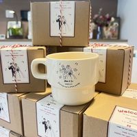 Taza de Cerámica Apilable con Diseño de Perro de Dibujos Animados, Impresión de Patrones y Logotipos Personalizados, Regalo Corporativo / Souvenir, Directo de Fábrica, MOQ Bajo