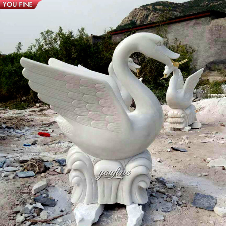 屋外池畔装飾 白大理石白鳥像| Alibaba.com
