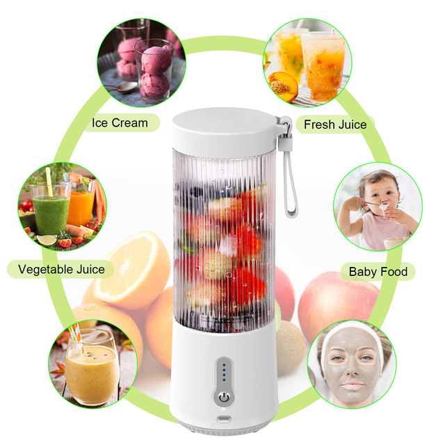 Portable 450ml USB Rechargeable Food Grade Blender With Self-Cleaning Bottle Ice Blending Hand Mixer for Household Use