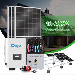 Kit Completo de Sistema <span class=keywords><strong>Solar</strong></span> de 10kW Conectado a la Red, Sistema de Energía <span class=keywords><strong>Solar</strong></span> de 5kW, 10kW, 20kW, 30kW con Inversor Growatt - Product Image 1