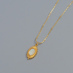Chaîne avec pendentif en forme de miroir ovale, style byzantin, en acier inoxydable 316L, collier en acier inoxydable, offre spéciale, Europe - Product Image 5