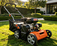 Scarificateur de pelouse autotracté 208cc 4 temps, désherbeur à essence portatif, râteau à gazon