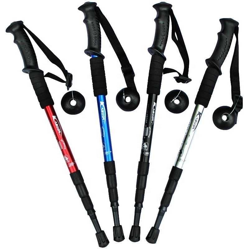 50-110cm Adjustable Sections Walking Stick Anti-slip Trekking Poles Cane  Ultralight for Outdoor Camping Hiking Climbing