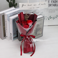 Bouquet de fleurs pour mariage, décoration de la maison, bouquet de roses artificielles en savon, cadeaux pour la Saint-Valentin 2025