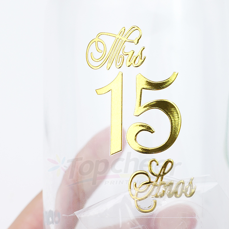 Metal Gold Metallic Custom Printing Waterproof Embossing Transfer Stickers 3D Logo Metallic Stickers for Packaging Labels