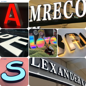 Skyseen Tùy Chỉnh Hiện Đại Chiếu Sáng Thư Kênh Dấu Hiệu Kim Loại Ngoài Trời Khung Acrylic Mặt <span class=keywords><strong>LED</strong></span> Thư Kênh Cửa Hàng Dấu Hiệu Phía Trước - Product Image 6